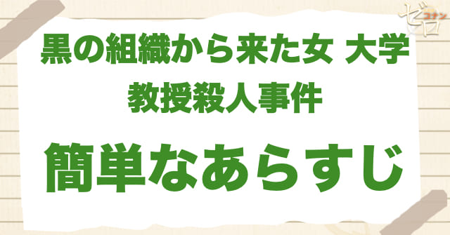 アニメ「黒の組織から来た女 大学教授殺人事件」の簡単なあらすじ