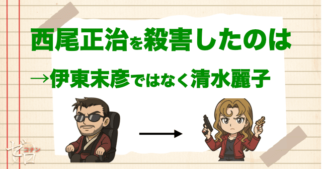 西尾正治を殺害したのは、伊東末彦ではなく清水麗子だった