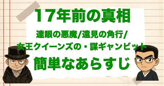 アニメ「17年前の真相 達眼の悪魔/遠見の角行/女王クイーンズの・謀ギャンビット」の簡単なあらすじ