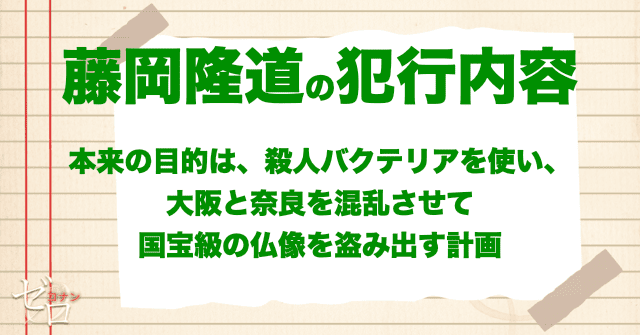 藤岡隆道の犯行内容!本当の狙いは仏像!?