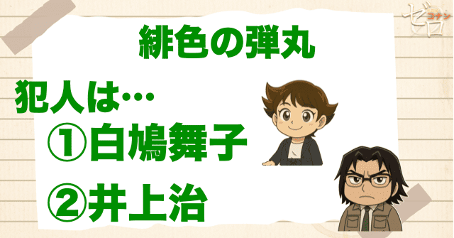 緋色の弾丸の犯人は2人の協力。白鳩と井上!