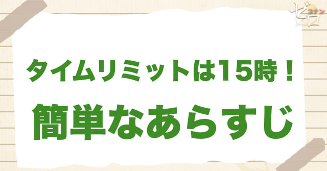 アニメ「タイムリミットは15時！」の簡単なあらすじ