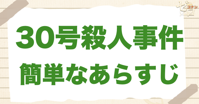 アニメ「30号殺人事件」の簡単なあらすじ